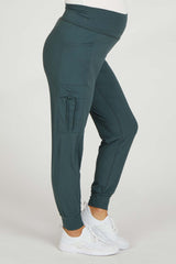 Forest Green Cargo Pocket Maternity Jogger Pants