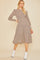 Latte Leopard Printed Smocking Bodice Tiered Midi Dress