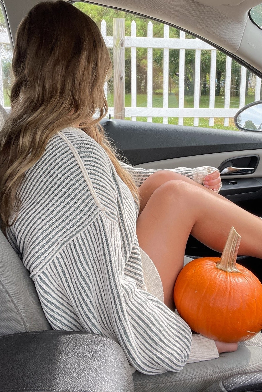 Olive Ribbed Balloon Sleeve Sweater