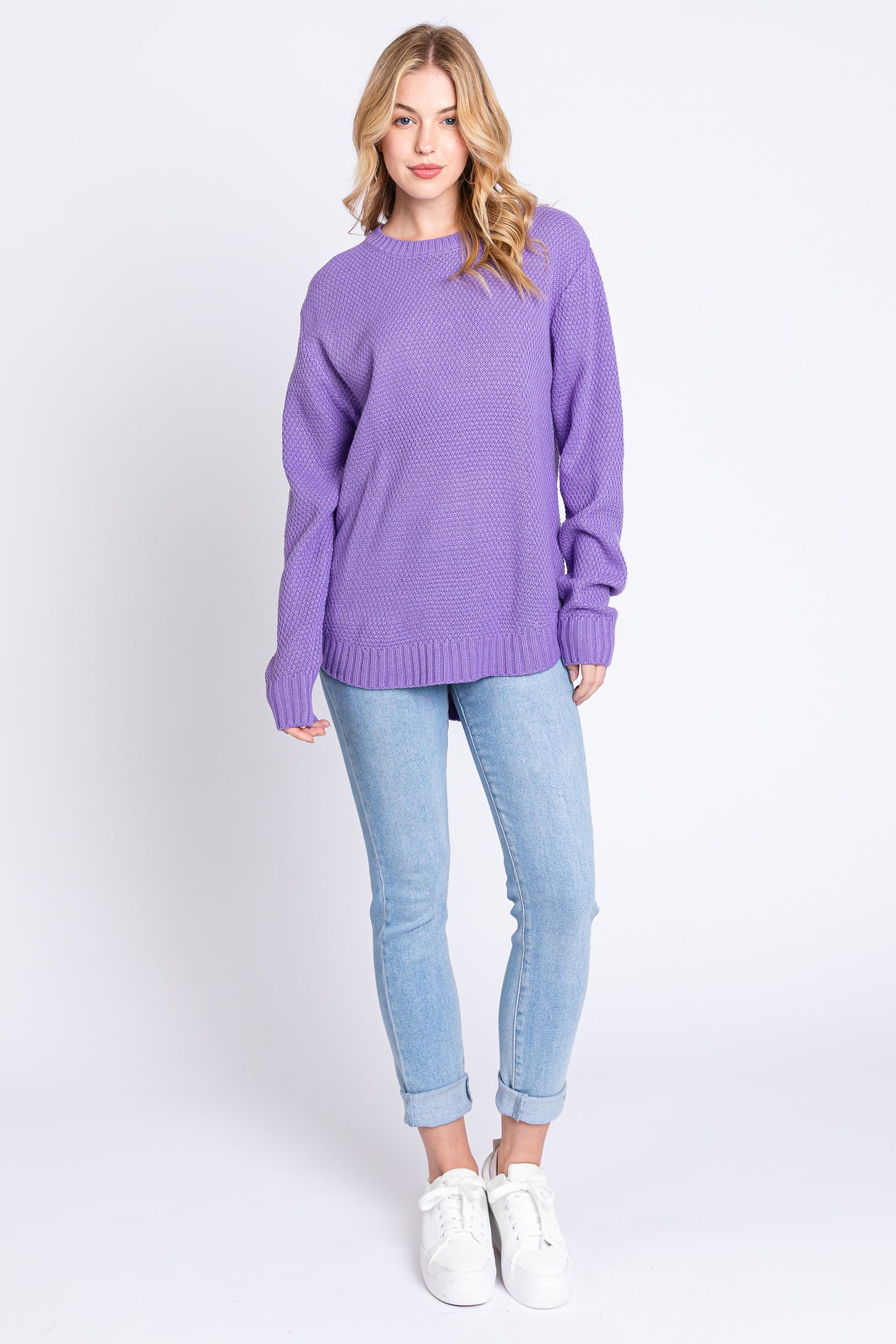 Lavender Knit Pullover Sweater