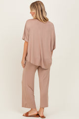 Mocha Cropped Pant Set
