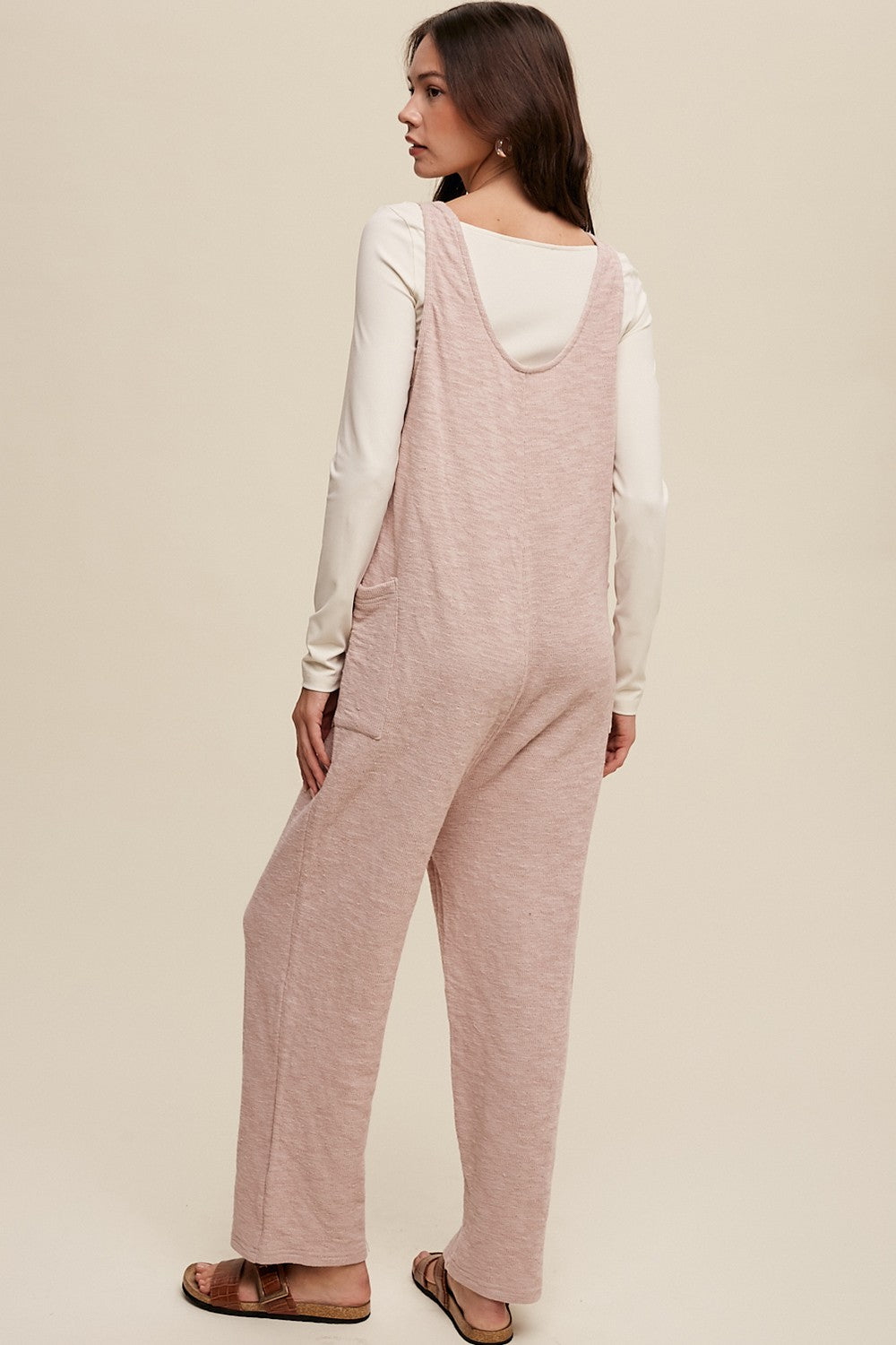 Light Pink Scoop Neck Sleeveless Jumpsuit