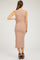 Peach Rib Knit Side Tie Maternity Midi Dress