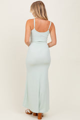 Mint Sleeveless Ribbed Maxi Dress
