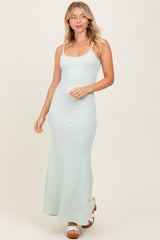 Mint Sleeveless Ribbed Maxi Dress