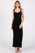Black Cowl Neck Sleeveless Midi Dress