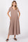 Mocha Fleece Hooded Midi Dress