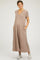 Mocha Fleece Hooded Maternity Midi Dress