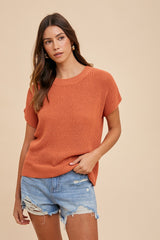Rust Knit Maternity Sweater Top