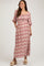 Red Abstract Floral Smocked Maternity Maxi Dress