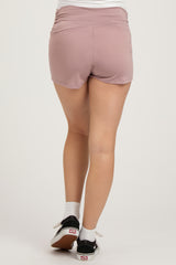 Pink Ruched Side Maternity Lounge Shorts