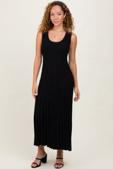 Black Sleeveless Knit Maxi Dress