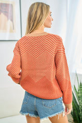 Rust Taupe Stripe Sweater