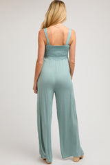 Mint Sleeveless Wide Leg Maternity Jumpsuit