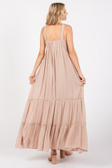 Taupe Tiered Maxi Dress