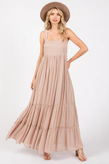 Taupe Tiered Maxi Dress