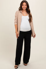 Black Relaxed Fit Maternity Trousers