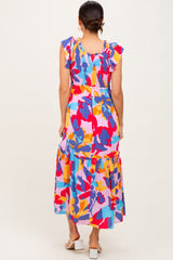 Multi-Color Smocked Ruffle Midi Dress
