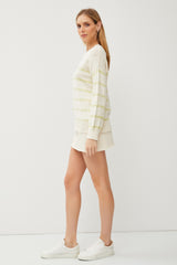 Lime Striped Knit Sweater