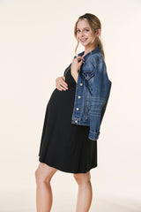 Black Bravado Drop Front Nursing Maternity Dress