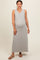 Grey Sleeveless Ribbed Maternity Maxi Dress