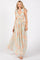 Mint Green Floral Ruffle Accent Cutout Gown