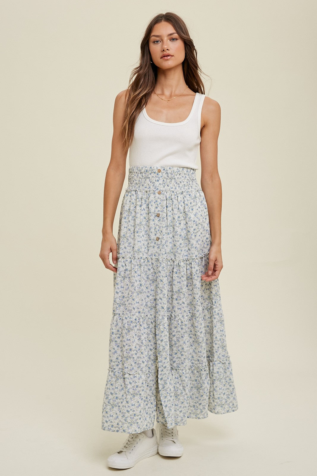 White V-Neck Basic Tank Top