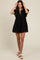 Black Floral Split V-Neck Ruffle Sleeve Romper
