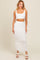 Ivory Crop Top Side Ruched Long Pencil Skirt Set
