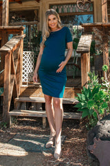 PinkBlush Tall Jade Fitted Short Sleeve Maternity Dress