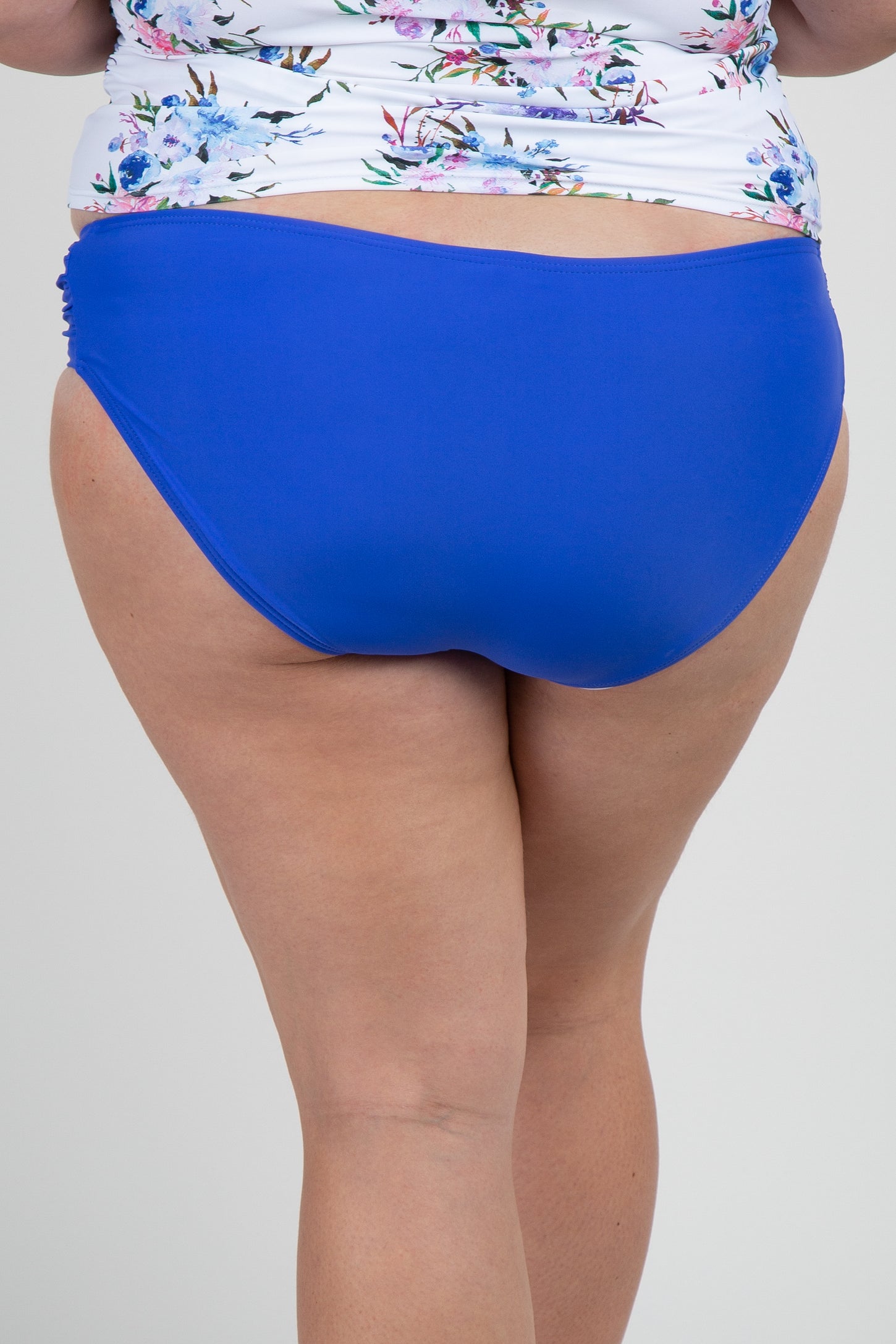 Blue Solid Basic Plus Maternity Bikini Bottoms