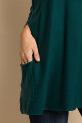 Green Pocketed Dolman Sleeve Top