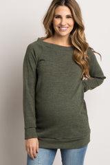 Olive Basic Maternity Sweater