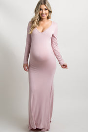 PinkBlush Pink Long Sleeve Photoshoot Maternity Gown/Dress