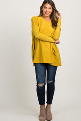 Yellow Pocketed Dolman Sleeve Top
