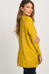 Yellow Pocketed Dolman Sleeve Top