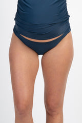Navy Blue Solid Basic Maternity Bikini Bottoms