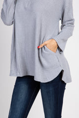 Silver Grey Half Zipper Knit Sweater