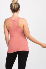 Pink Fitted Maternity Tank Top