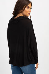 Black Dolman Sleeve Cowl Neck Maternity Top