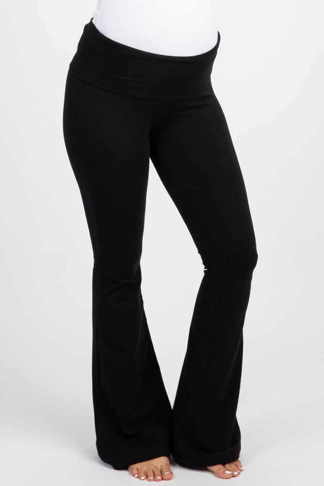 Black Foldover Maternity Pants