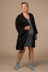 PinkBlush Black Delivery/Nursing Maternity Plus Robe