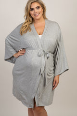 PinkBlush Heather Grey Delivery/Nursing Maternity Plus Robe