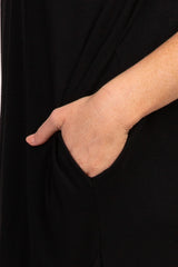 Black Short Sleeve Knot Dress