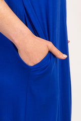 Royal Blue Short Sleeve Knot Dress