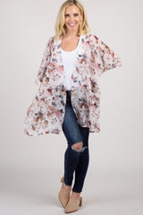 Cream Floral Dolman Cover Up