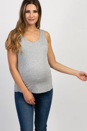 Heather Grey Sleeveless Maternity/Nursing Top