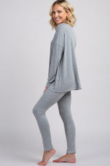 PinkBlush Grey Basic Long Sleeve Pajama Set