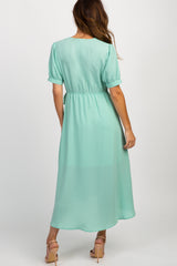 Mint Short Sleeve Midi Wrap Dress