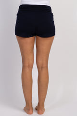 PinkBlush Navy Blue Ruched Side Maternity Lounge Shorts